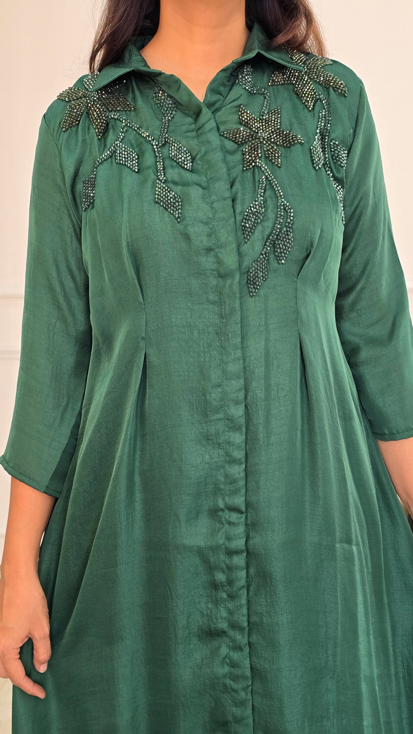 Bottle Green Crystal Tunic