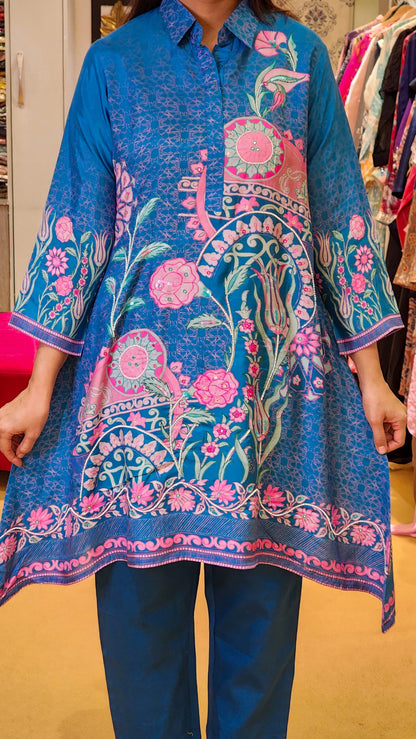Blue Printed Co Ord Set
