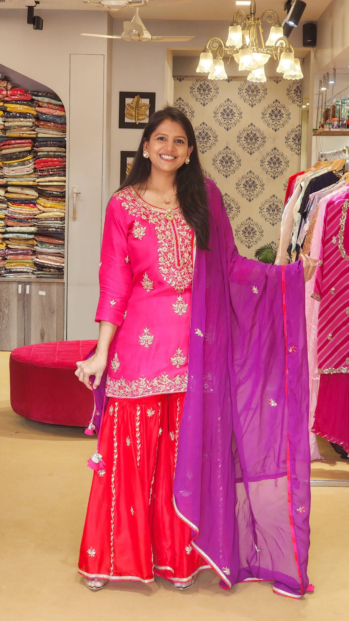 Rani Rajasthani Kurta Palazzo and Duppata Set