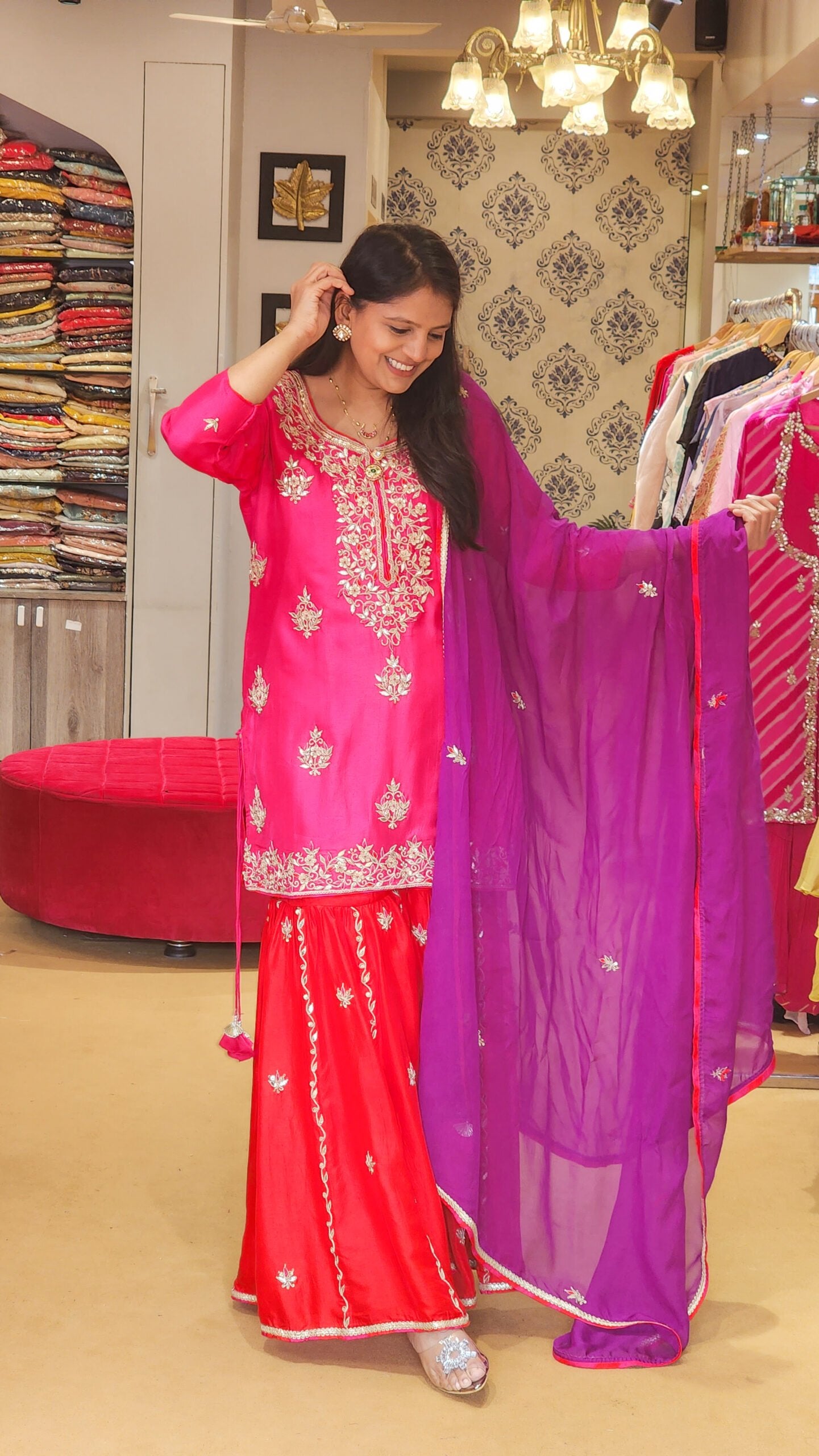 Rani Rajasthani Kurta Palazzo and Duppata Set