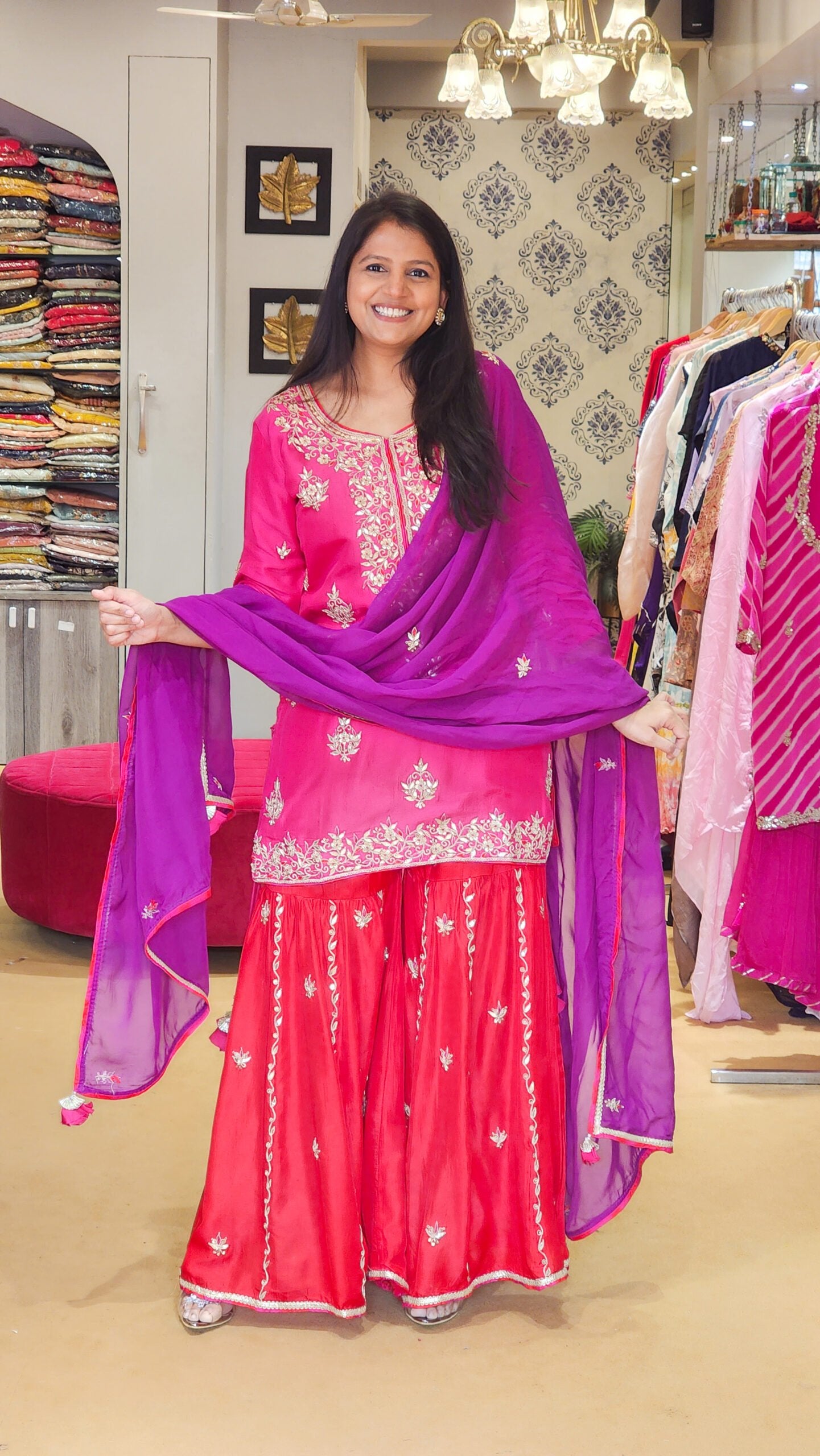 Rani Rajasthani Kurta Palazzo and Duppata Set