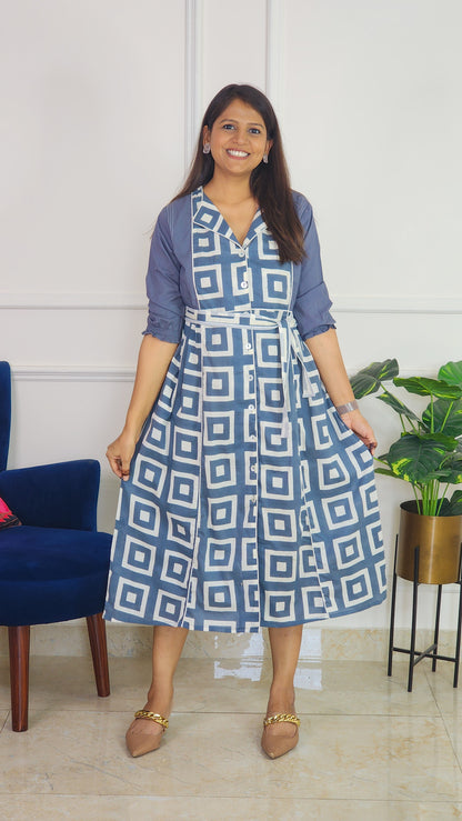 Grey Geometrical print Tunic