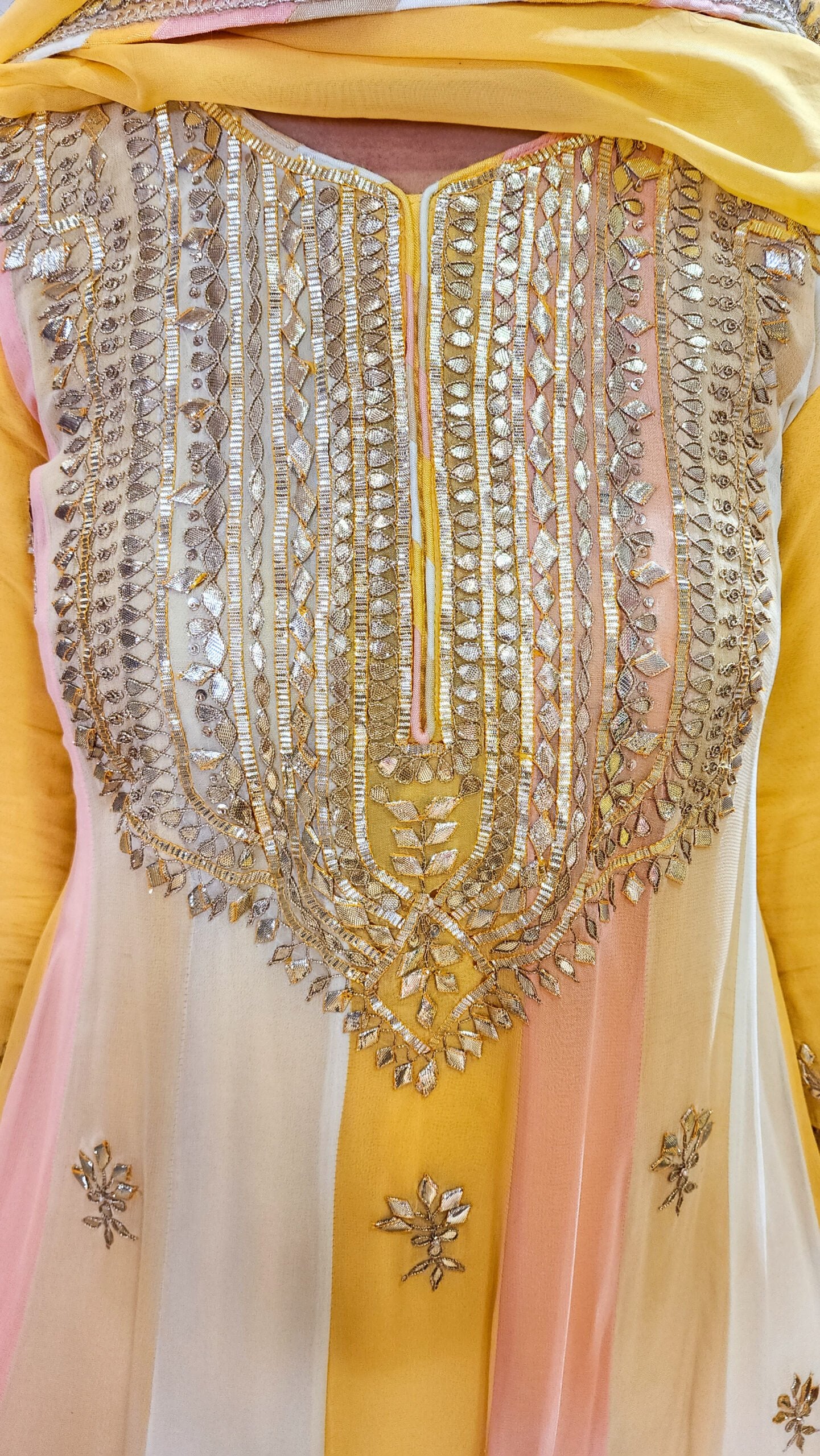 Basant ~ Yellow Multi Gota Patti Anarkali Suit