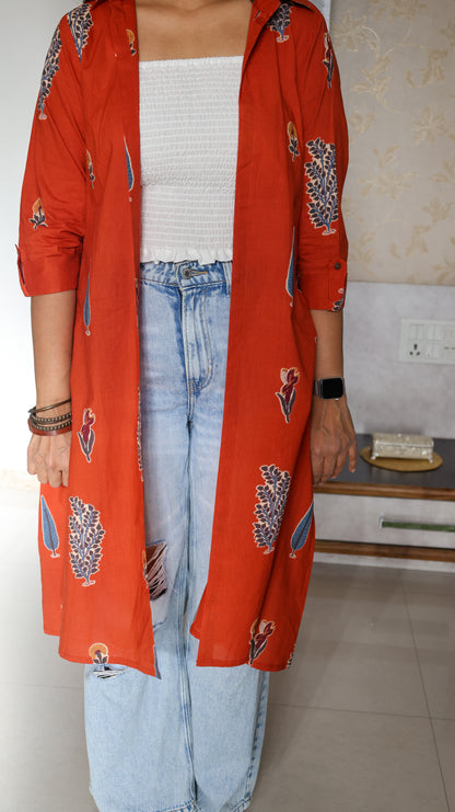 Orange Shrug with Smocked Top