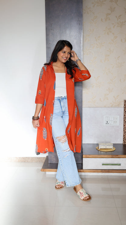 Orange Shrug with Smocked Top