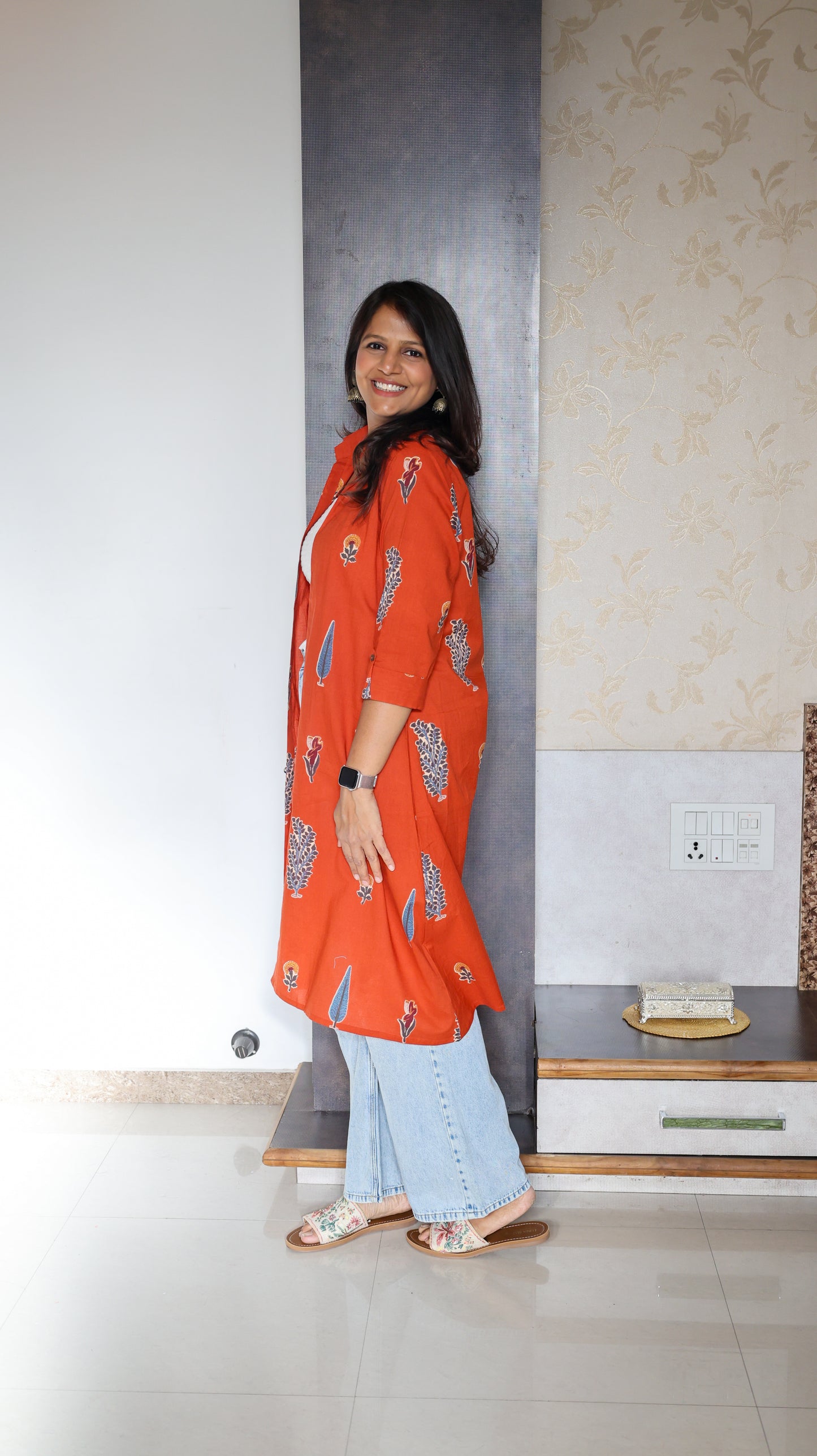 Orange Shrug with Smocked Top