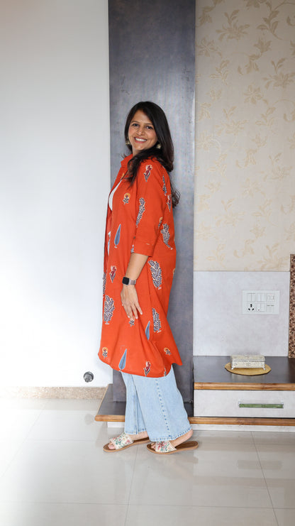 Orange Shrug with Smocked Top