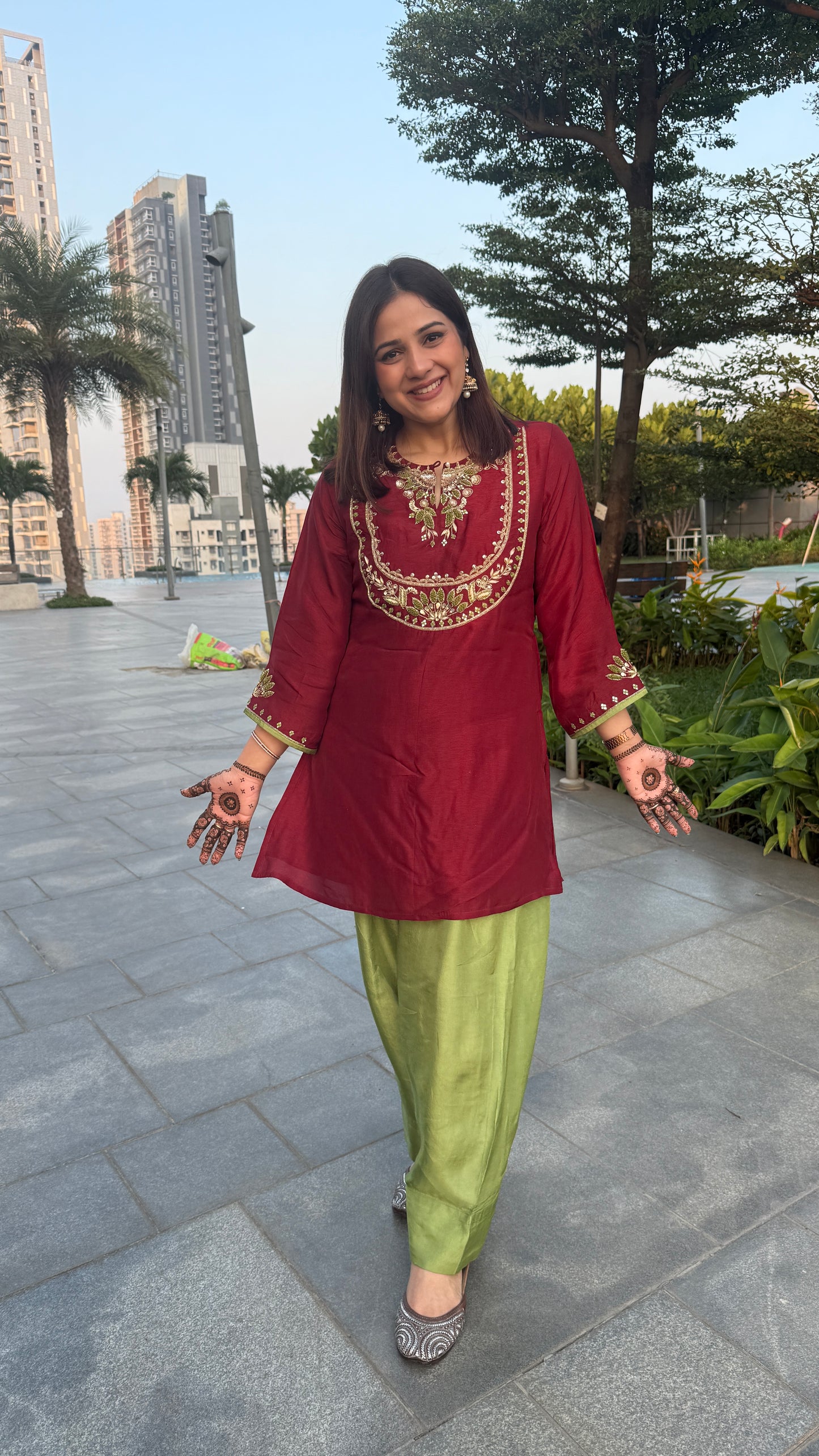 Maroon Farsi Pants and Kurta Set