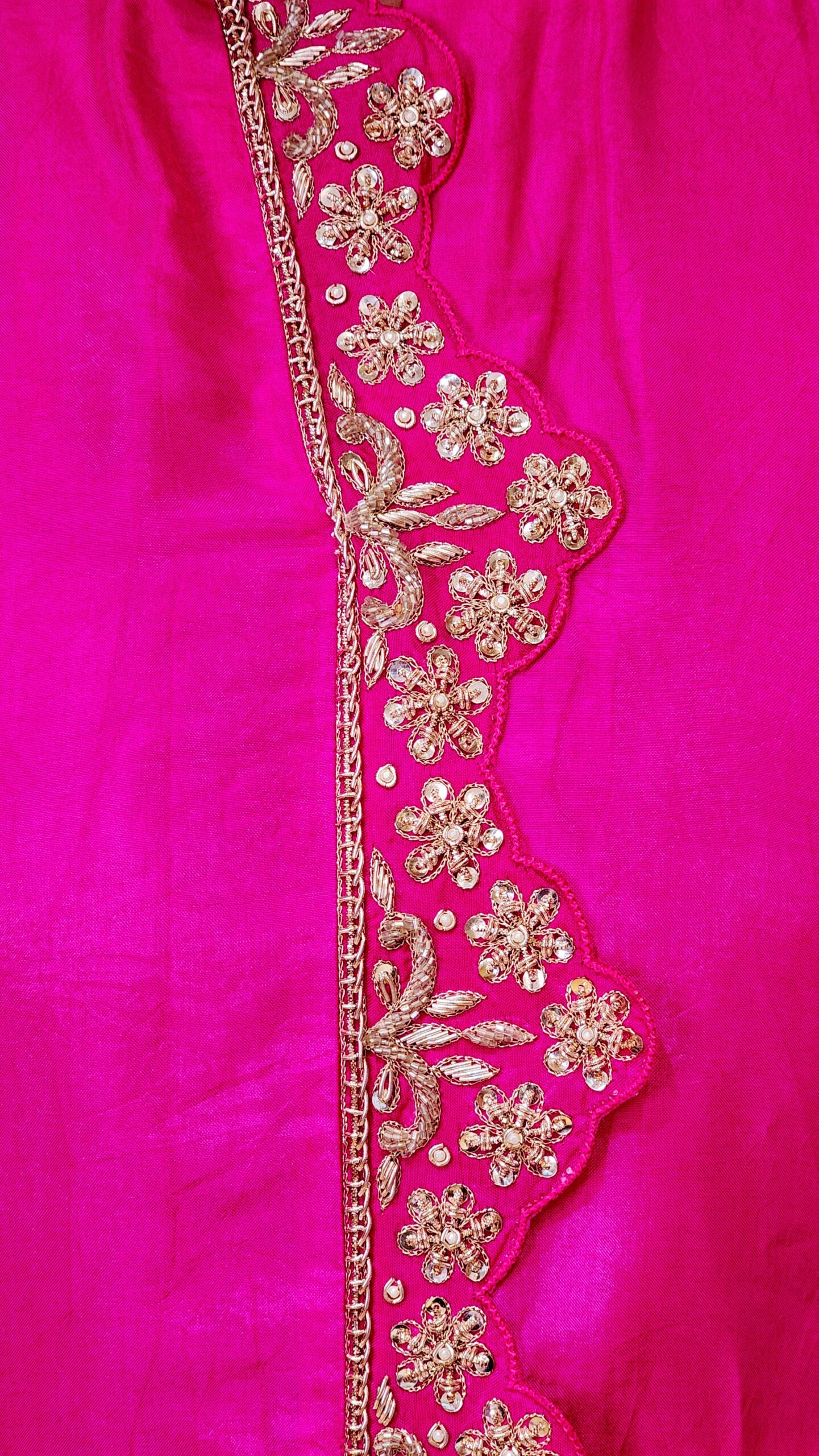Hot Pink Zardosi Scalap Plazzo Set