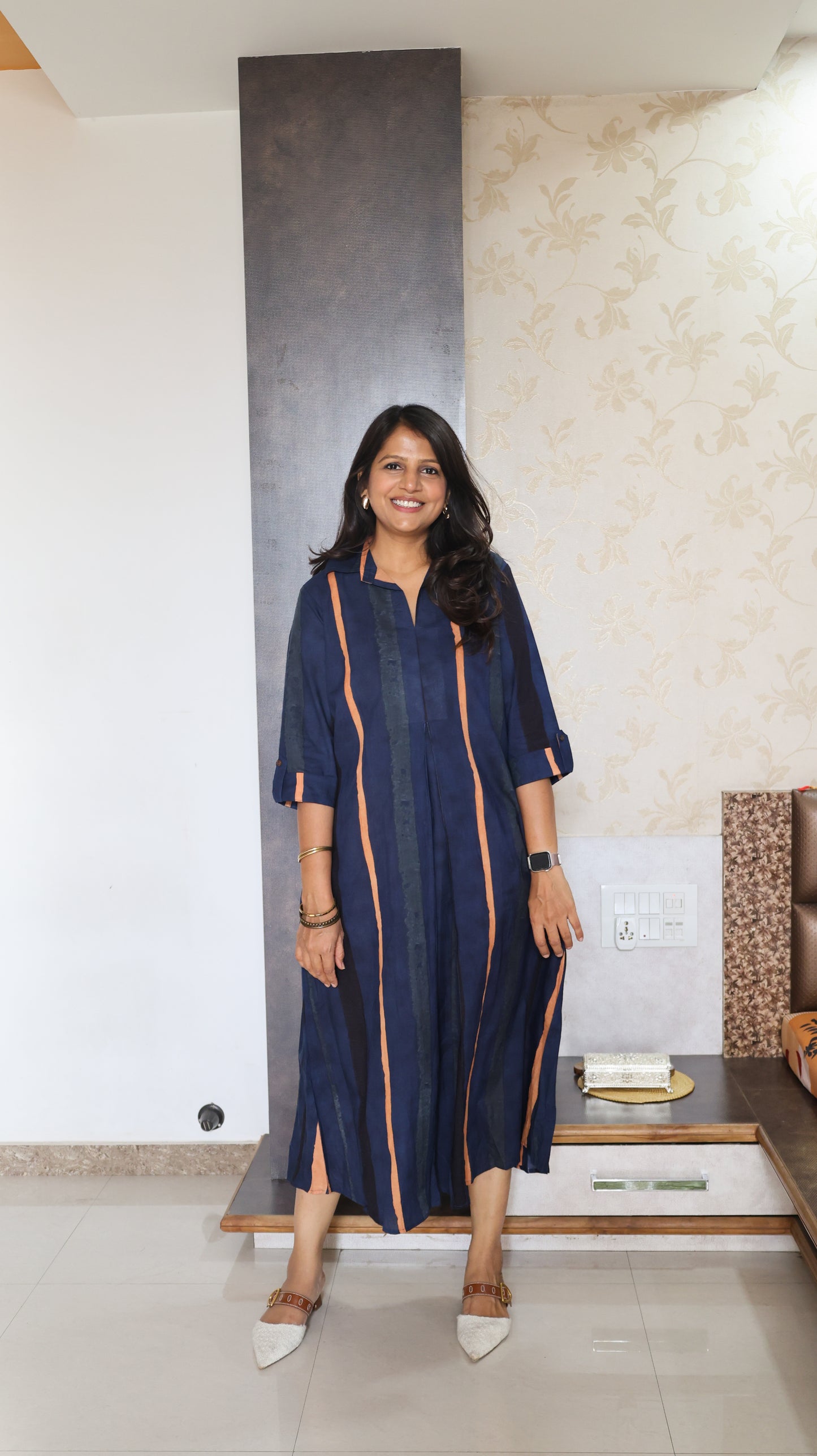 Blue Box Pleat Tunic