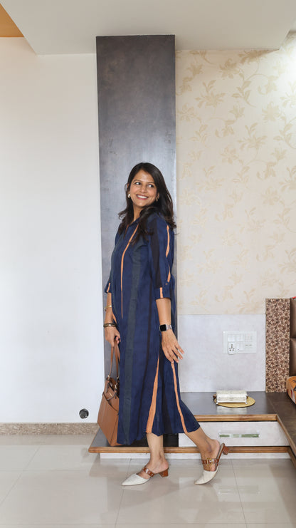 Blue Box Pleat Tunic