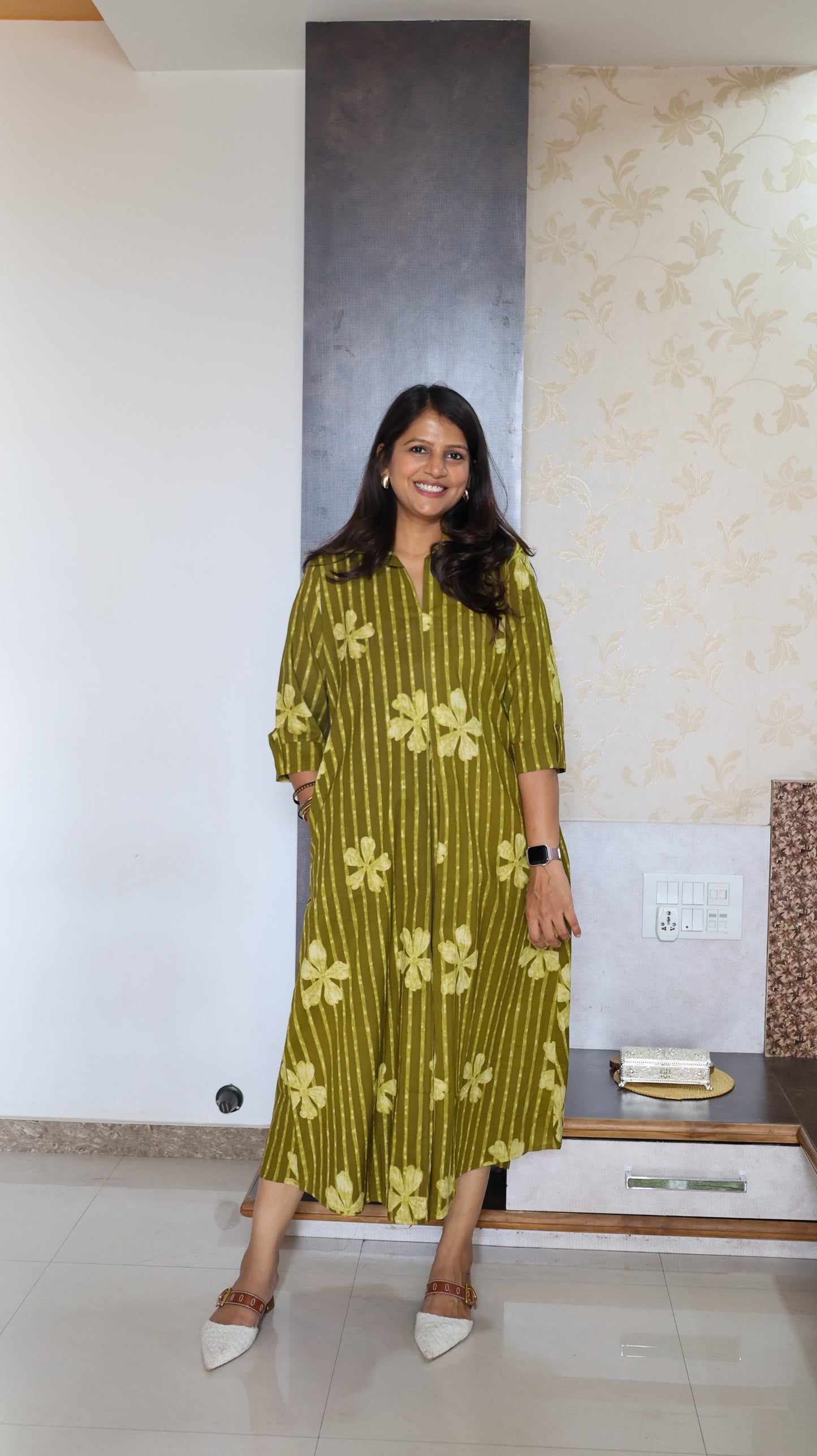Green Box Pleat Tunic