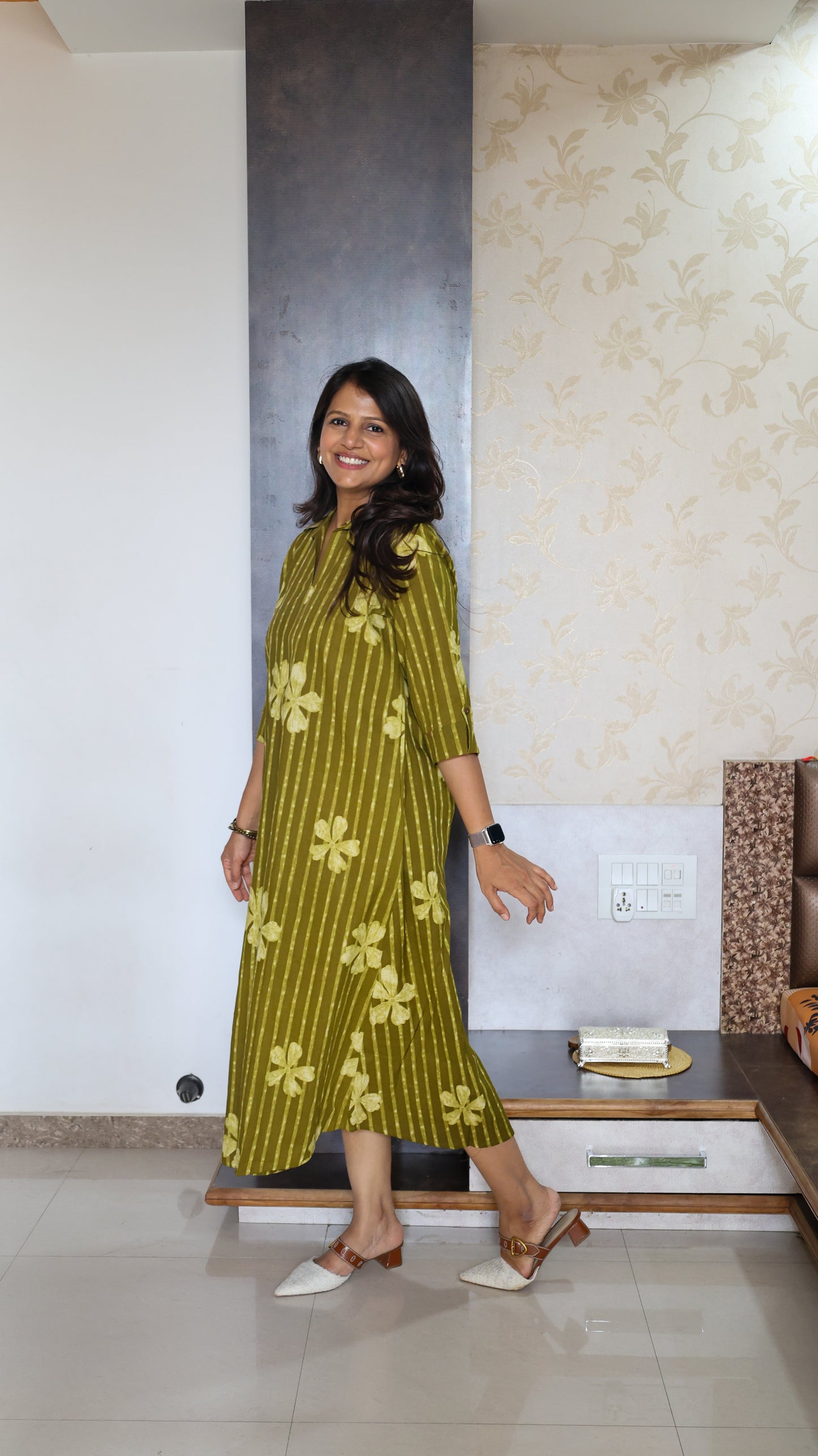 Green Box Pleat Tunic