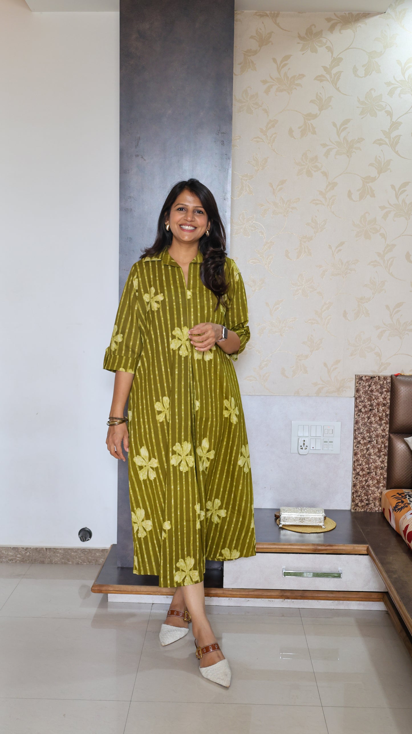 Green Box Pleat Tunic