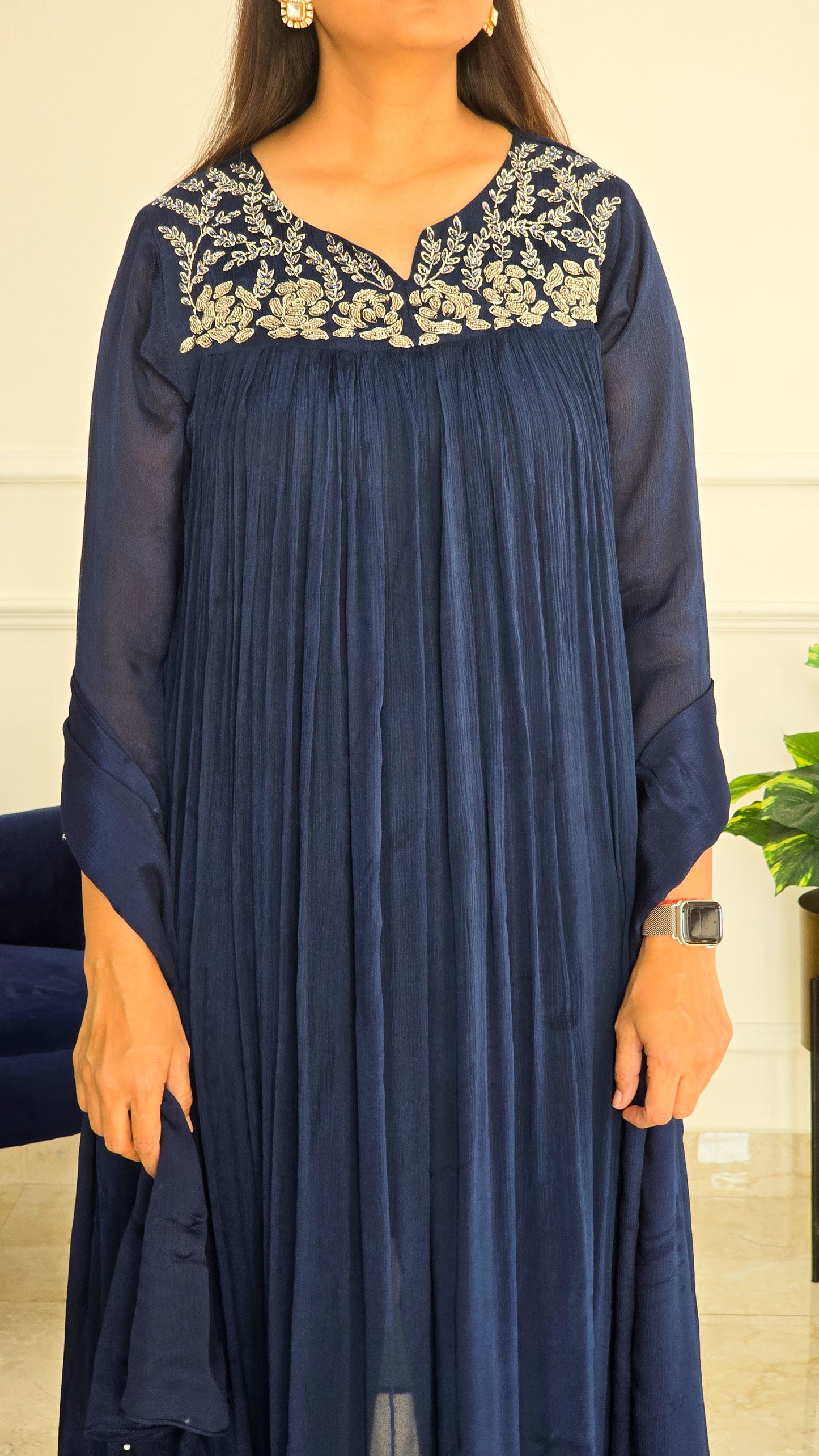 Navy Blue Tara Flare Ensemble Set