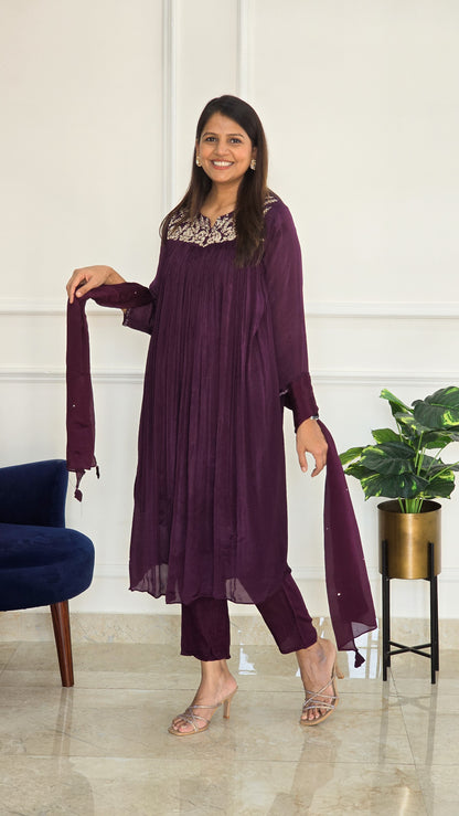 Wine Tara Flare Ensemble Set