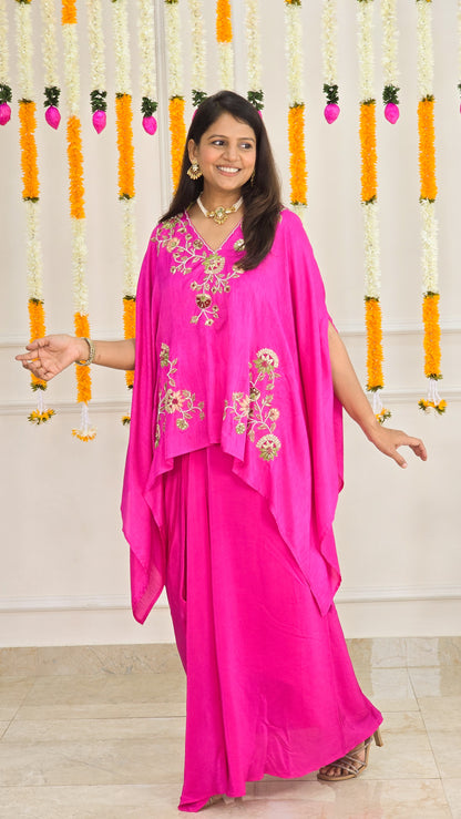 Pink Gulmohar Cape Set