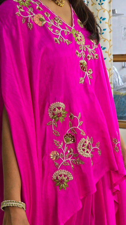 Pink Gulmohar Cape Set