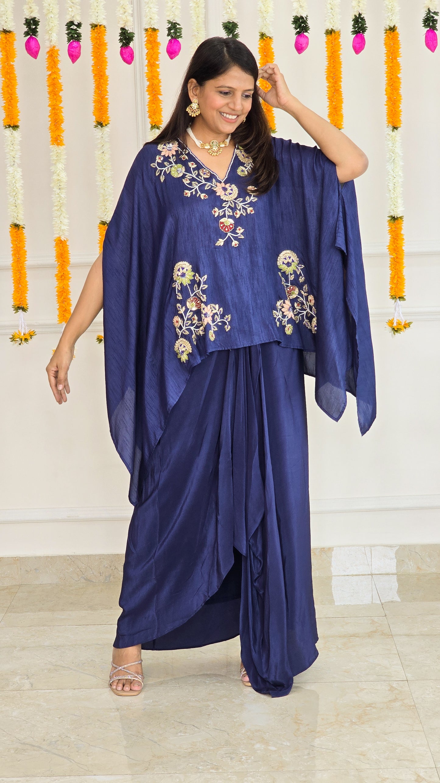 Blue Gulmohar Cape Set