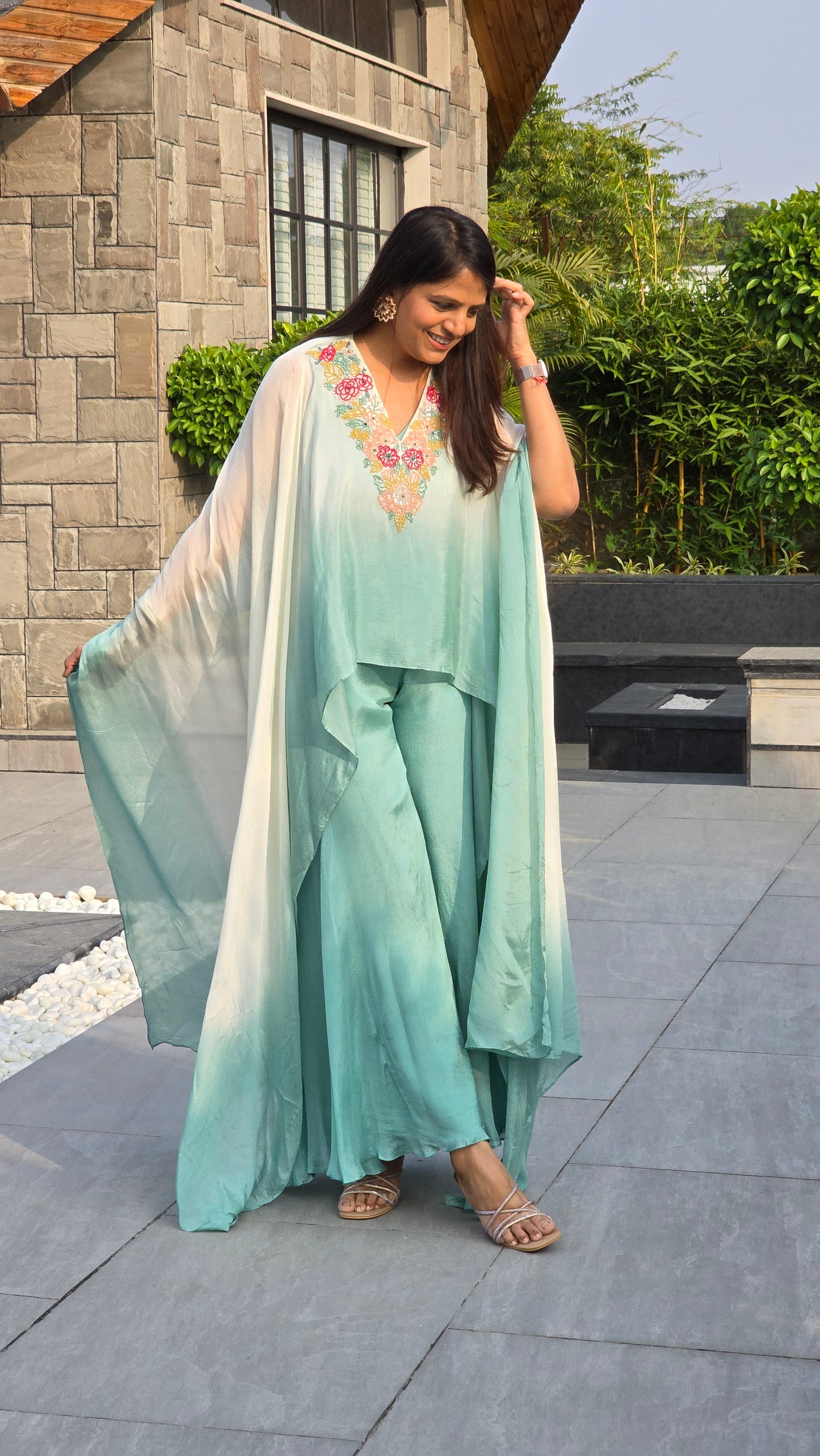 Sea Blush Indowestern Set