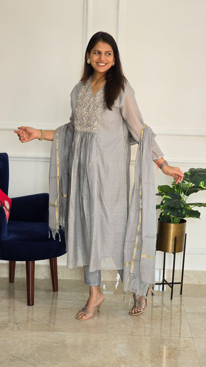 Grey Jalsa Suit Set