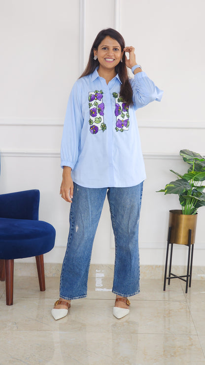 Twilight Bloom Embellished Shirt