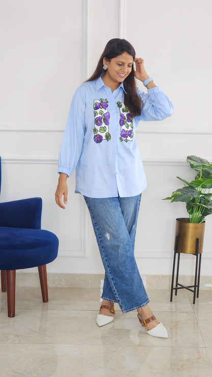 Twilight Bloom Embellished Shirt