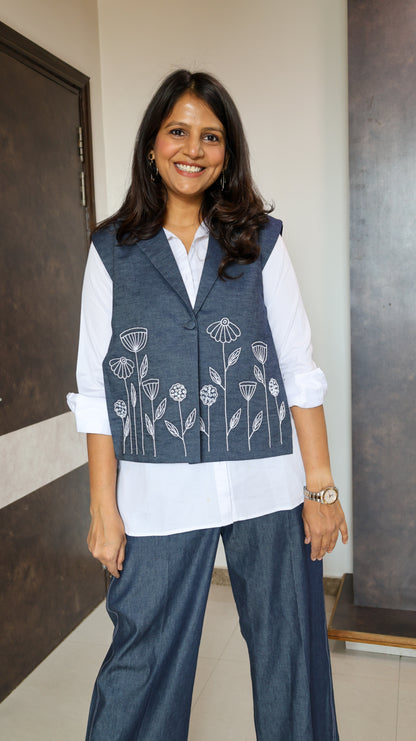 Denim Waist Co-ord Set 3 Piece Set - View 5 - PinkTree by Shrutika