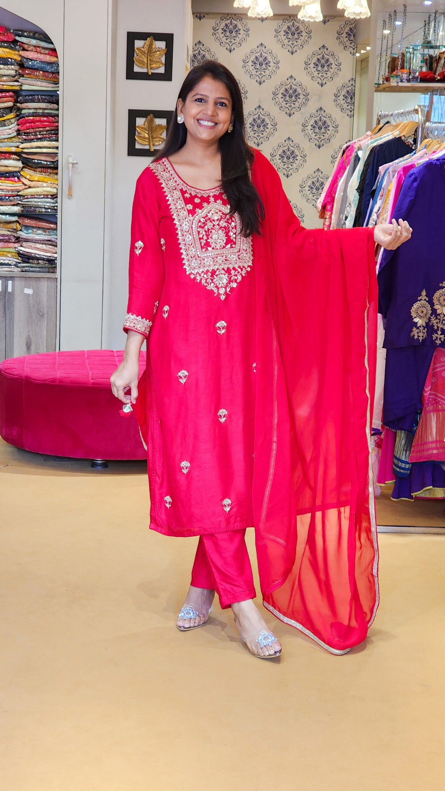 Tyohar ~ Red Zardosi Suit
