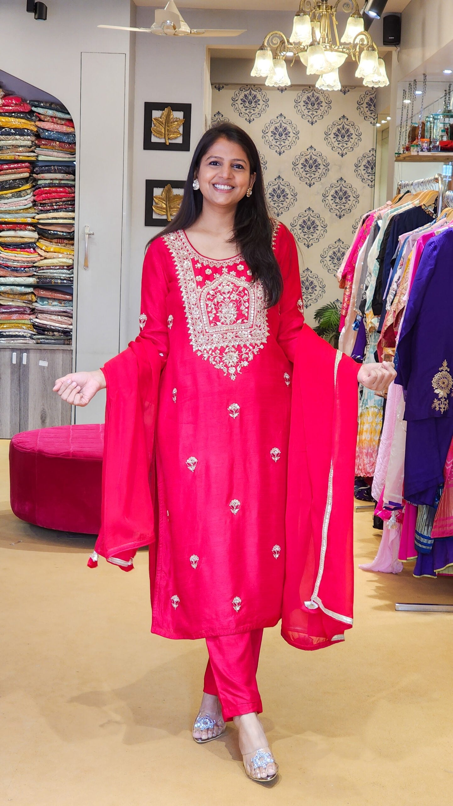 Tyohar ~ Red Zardosi Suit