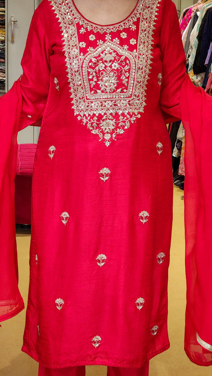Tyohar ~ Red Zardosi Suit