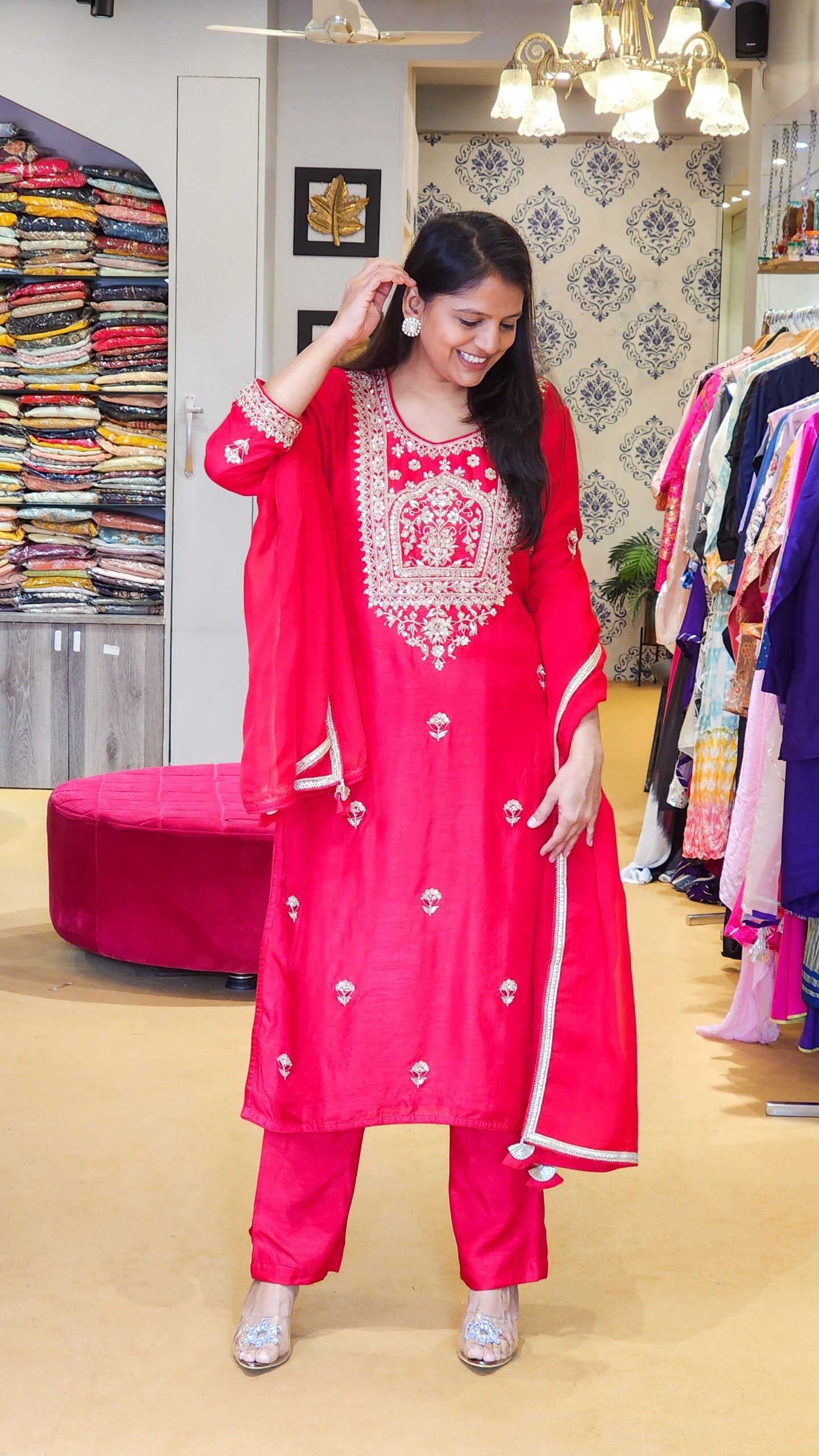 Tyohar ~ Red Zardosi Suit