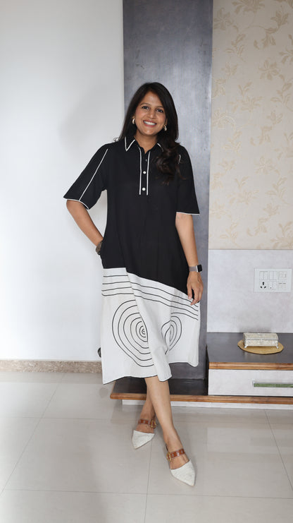 Black handloom Dress - View 3 - PinkTree by Shrutika