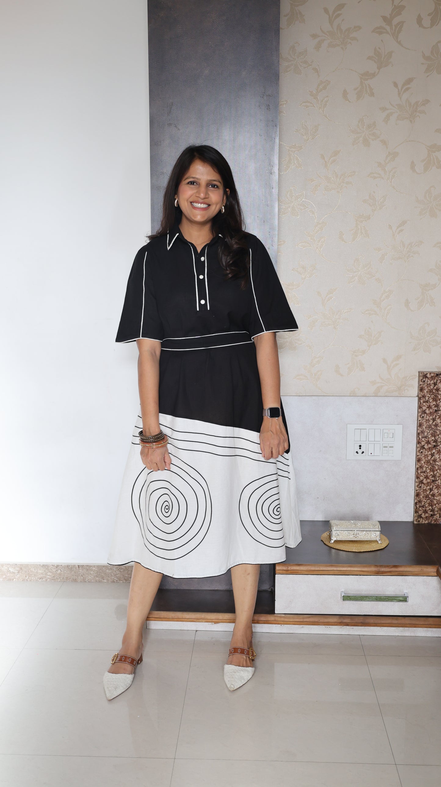 Black handloom Dress - View 5 - PinkTree by Shrutika