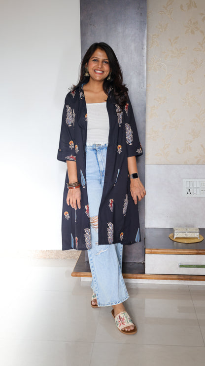 Black Shrug with Smocked Top