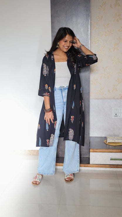 Black Shrug with Smocked Top