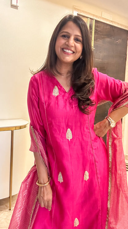Rani Gul Chanderi Suit Set
