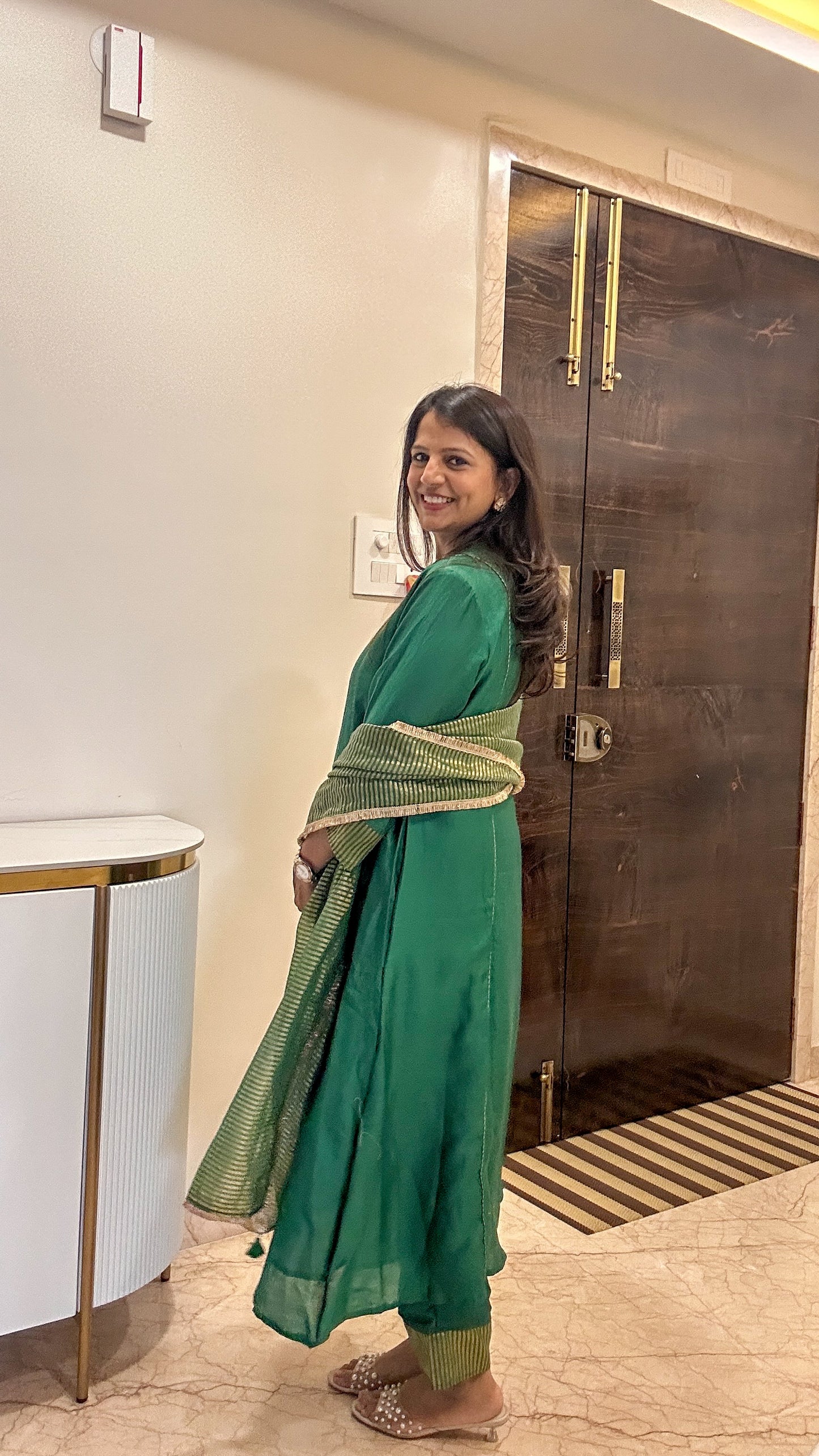 Green Gul Chanderi Suit Set