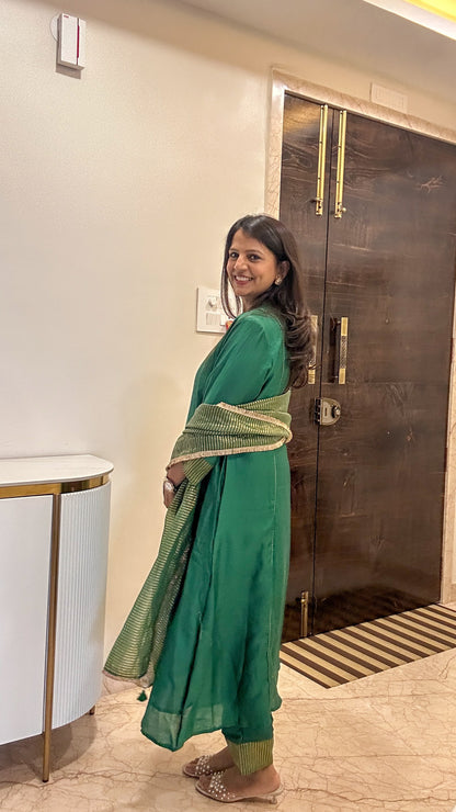 Green Gul Chanderi Suit Set