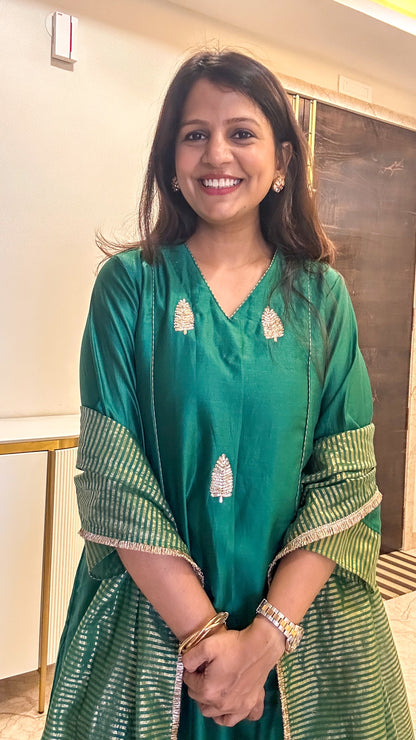 Green Gul Chanderi Suit Set