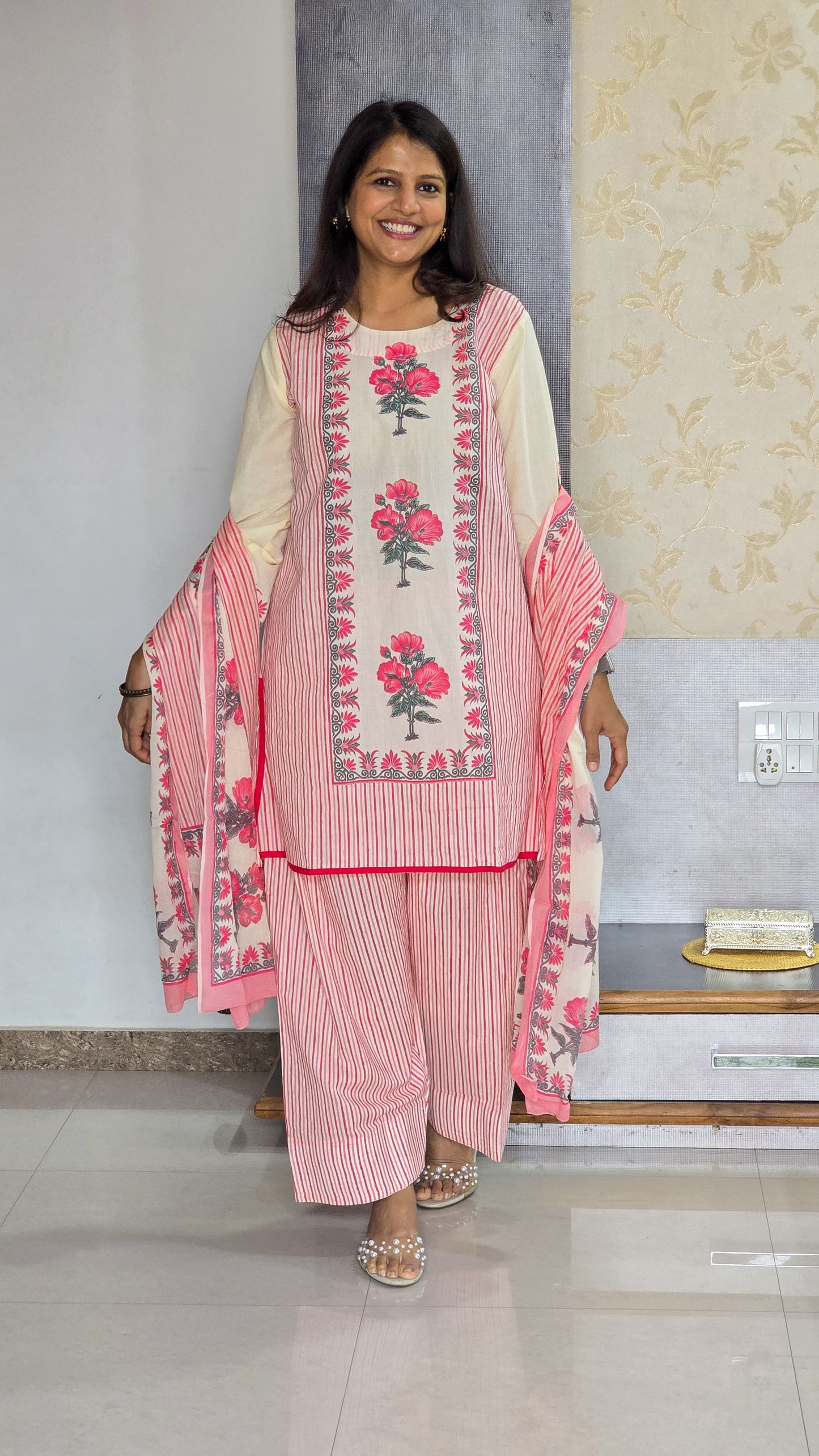 Pink Mughal Farshi Salwar Suit Set