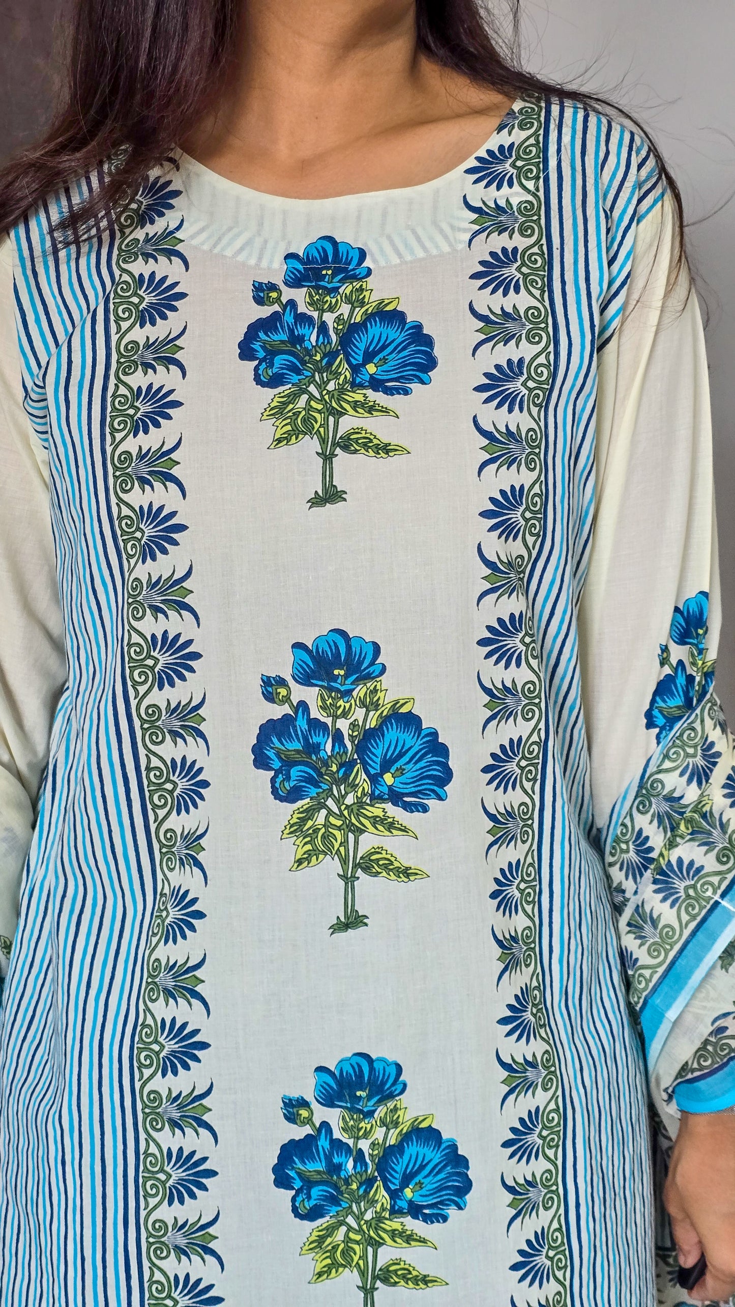 Blue Mughal Farshi Salwar Suit Set