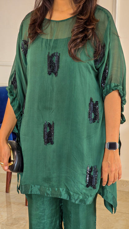 Green Indo Set with Black Embelllishments