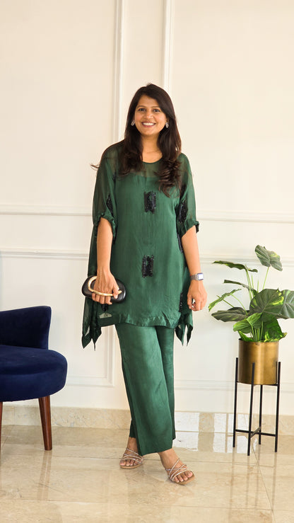 Green Indo Set with Black Embelllishments