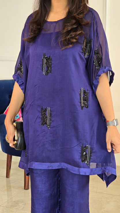 Blue Indo Set with Black Embelllishments