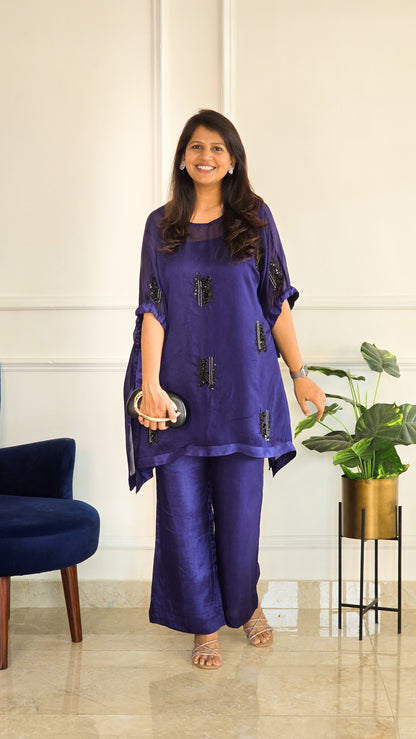 Blue Indo Set with Black Embelllishments