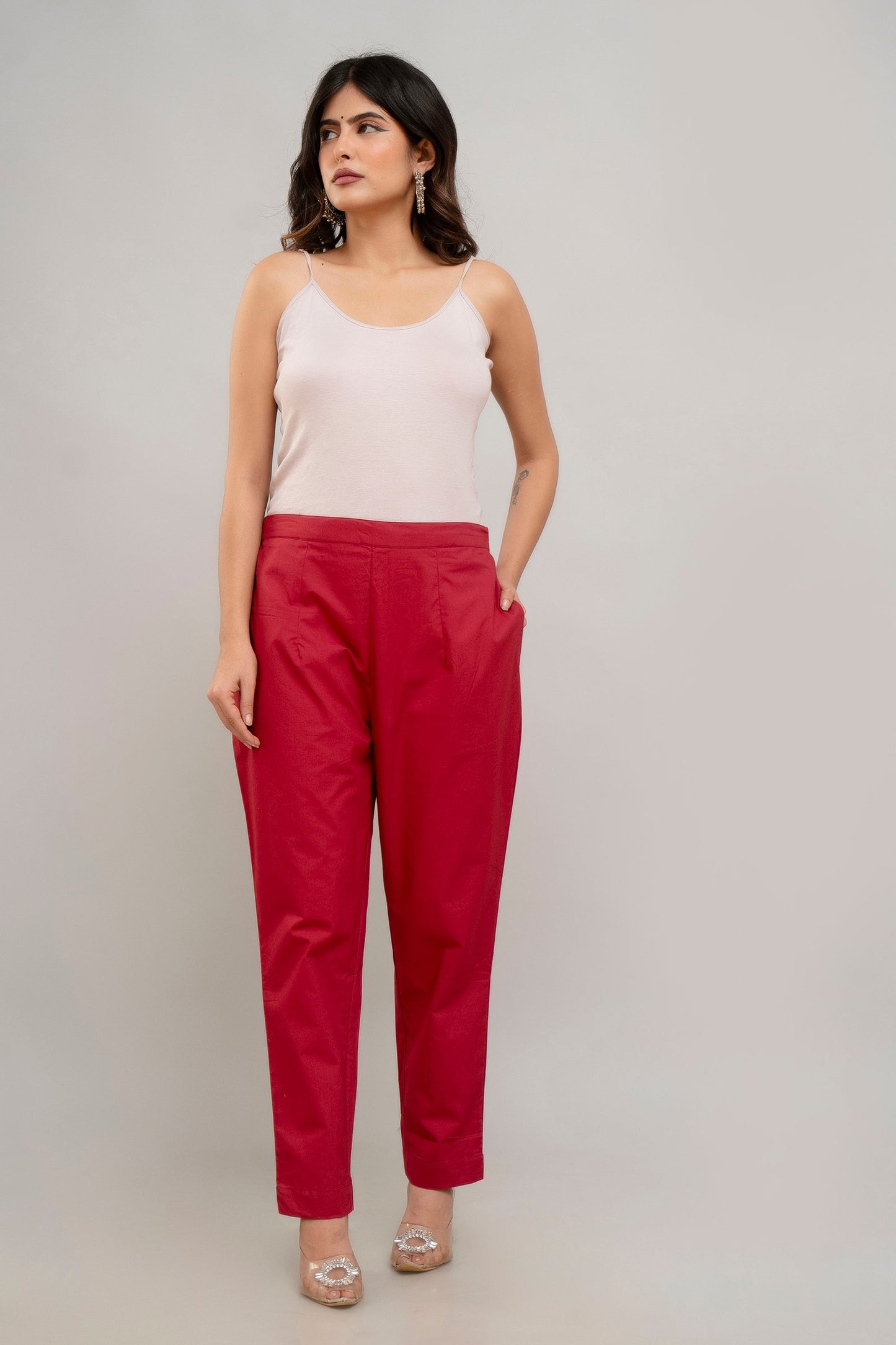 Maroon Cotton Pants