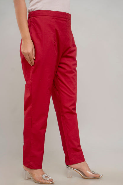 Maroon Cotton Pants