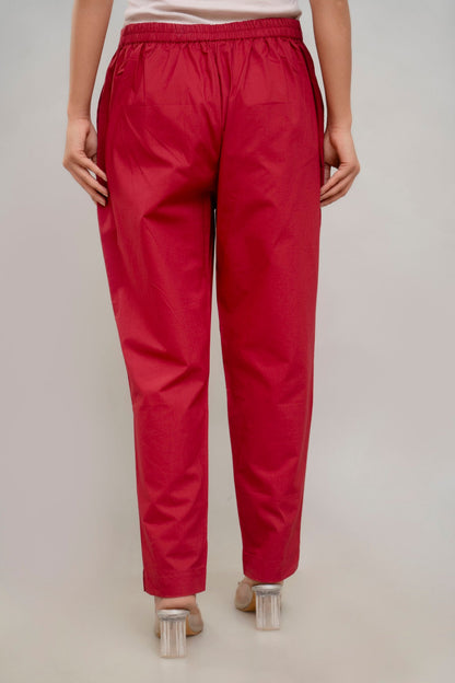 Maroon Cotton Pants