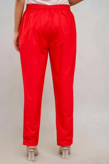 Red Cotton Pants